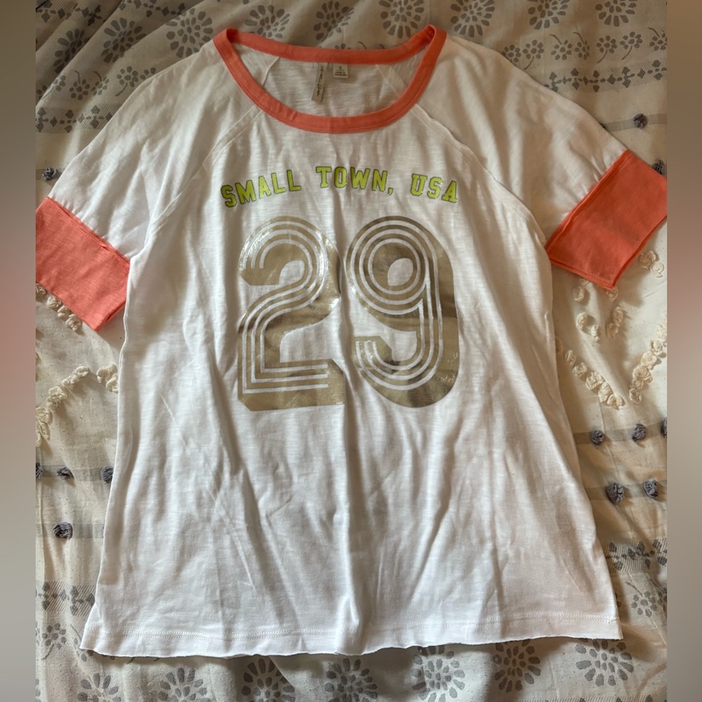 Kids White and Orange Graphic Tee